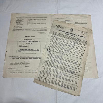 Lot 1200 - Coronation of Her Majesty Queen Elizabeth II, Tuesday 2nd June 1953, rare official New Scotland Yard confidential document issued for the use of the Police only in the Coronation area. Included...