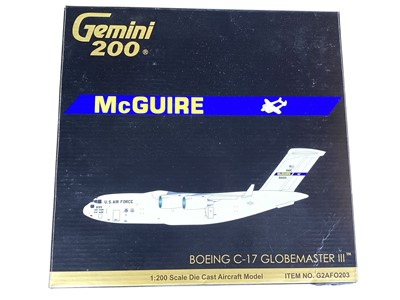 Lot 1919 - Corgi diecast Fairchild A-10A Thunderbolt, with box AA38001, Westland Sea King HAR3, with box AA33404, Gemini 200 McGuire Boeing C-17 Globemaster III, with box G2AFO203 and Hobbymasters F-111F,...