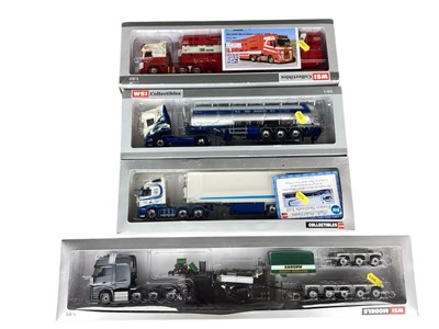Lot 1923 - WSI Collectibles 1:50 scale diecast lorries with livery Cadzow 02-1826, Wilson McCurdy 02-1717, H J Van Bentum 01-1447 and Fresco Seafoods 02-1372, with boxes (Previously Displayed contents mayb...