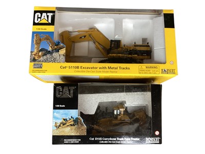 Lot 1924 - Liebherr 1:50 scale LTF 1060-4.1 Truck Mounted Telescopic Crane, R944C Tunnel Hydraulic Excavtor, Norscott CAT 5110B Excavator andD11R Carrydozer Track-Type Tractor, plus three others, with boxe...