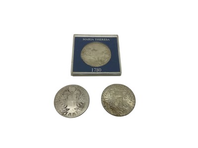 Lot 443 - World - Mixed silver coins to include Austria Maria Theresa Thalers x 3 & others (Qty)