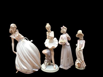 Lot 2218 - Four Lladro porcelain figures including the Glass Slipper