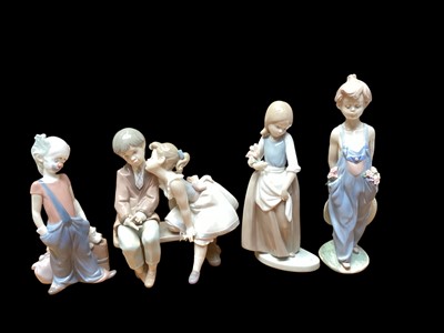 Lot 2220 - Four Lladro porcelain figures including Destination Big Top and Ten and Growing