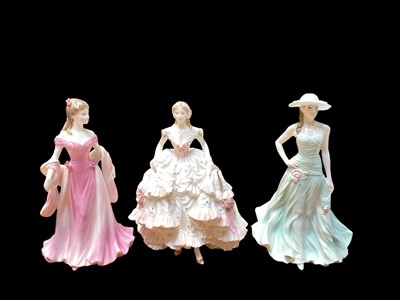 Lot 2227 - Six Royal Worcester figures - Royal Debut, Grace, Serena, Isabelle, Sweet Holly and Sweet Violet