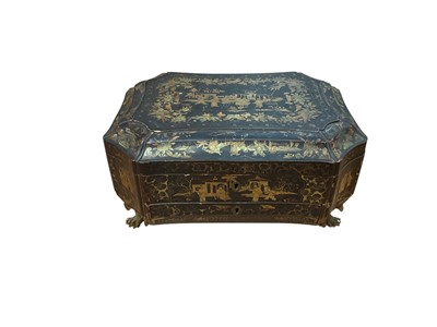 Lot 3082 - Early 19th century Chinese black lacquered work box