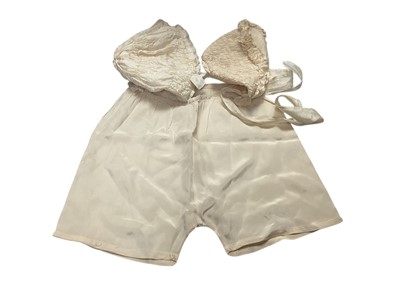 Lot 2545 - Vintage beaded evening bags in vintage case with a contemporary brown leather handbag by Coach. Box containing vintage accessories including gloves, stockings, two silk baby bonnets, plus other...