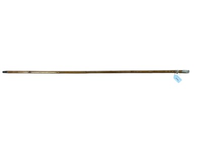 Lot 2990 - 19th century walking cane with square section Bamboo Cane shaft and unmarked white metal knop, metal ferrule. 98.5cm overall length.