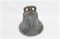 Lot 3771 - Antique brass ships' bell, 30cm high