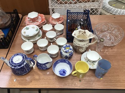 Lot 5005 - Group of ceramics to include Shelly tea ware, Royal Stafford, etc together with cutlery