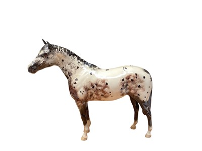 Lot 2264 - Beswick Appaloosa stallion, 20cm high together with a Skewbald Pinto Pony