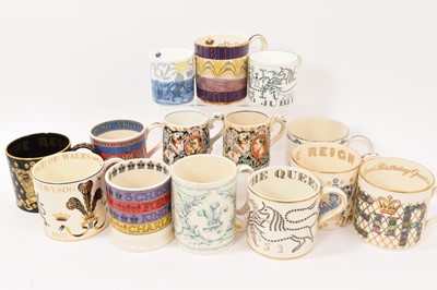 Lot 16 - Collection of Richard Guyatt mugs and similar Royal commemoratives. (14)