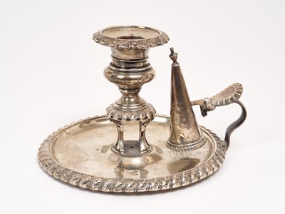 Lot 256 - Georgian silver chamber stick