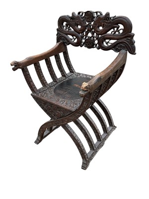 Lot 1435 - Antique Chinese carved throne chair