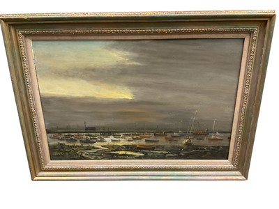 Lot 1181 - W F Burton oil on board, Mersea scene