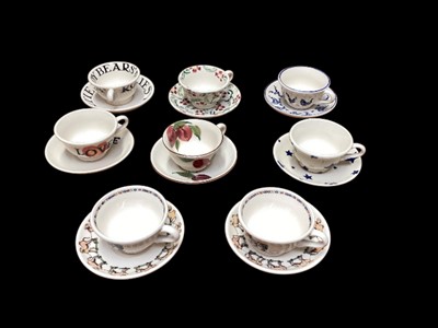 Lot 2287 - Collection of small Emma Bridgewater cups and saucers including Blue Star and Blue Hen