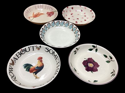 Lot 2291 - Five Emma Bridgewater bowls including Hellebore and Something To Crow About, each 23.5cm diameter