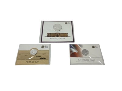 Lot 451 - G.B. - Royal Mint silver Bullion coins to include £100 2015, £20 x 4 (mixed dates) and ¼ oz Britannia 2014 (N.B. All sealed packs of issue) (6 coins)
