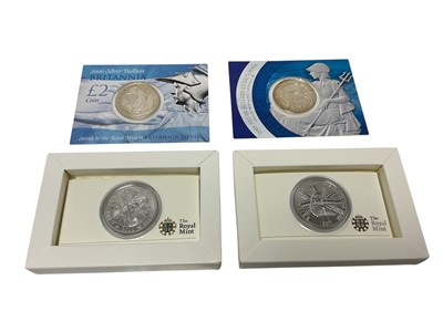 Lot 453 - G.B. - Royal Mint silver 1oz Britannia coins in sealed packs - mixed dates (9 coins)