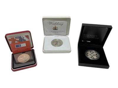Lot 454 - G.B. - Royal Mint silver proof Crowns in boxes of issue & with Certificates of Authenticity (13 coins)