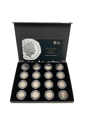 Lot 456 - G.B. - Royal Mint Issue - The UK 50p Collection 40th Anniversary (1696-2009) (N.B. Boxed with Certificate of Authenticity) (1 coin set)