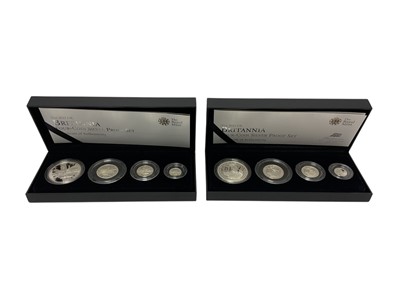 Lot 450 - G.B. - Royal Mint silver proof Britannia four coin sets 2011 & 2012 (2 coin sets)