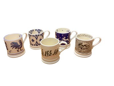 Lot 2298 - Ten Emma Bridgewater mugs including Chatty Penguins and Snape Maltings
