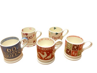 Lot 2301 - Ten Emma Bridgewater mugs including Red Rooster and 60 Years A Queen