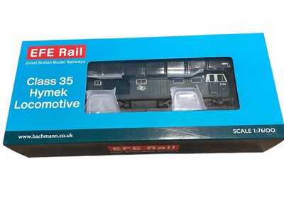 Lot 1959 - Hornby OO Gauge BR Green Hymek diesel locomotive, boxed R074, BR Blue Class 86/2 Phoenix 86 219, boxed R360 and EFE Rail BR Blue Class 35 Hymek D7056, boxed E84004 (3)