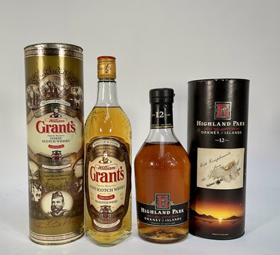 Lot 67 - Two bottles, William Grant's Finest Scotch Whisky, 70cl., 40% and Highland Park, 12 year old, 75cl., 40%, both boxed