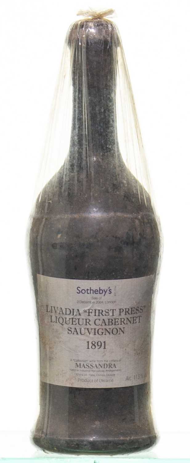 Lot 3 - Livadia “First Press” Liqueur Cabernet Sauvignon, 1891