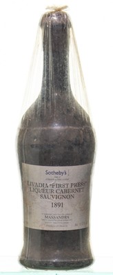 Lot 3 - Livadia “First Press” Liqueur Cabernet Sauvignon, 1891