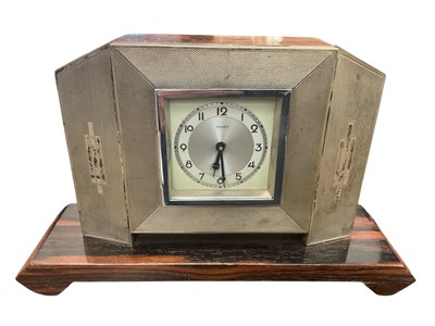 Lot 225 - Silver mounted Art Deco clock