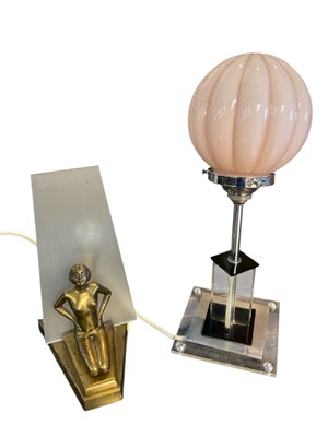 Lot 171 - Art Deco lamp, and another