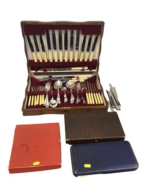 Lot 5105 - Canteen of plated cutlery and various cutlery
