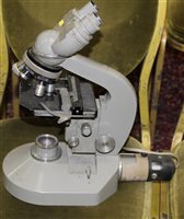 Lot 3791 - Olympus microscope with transformer and other...