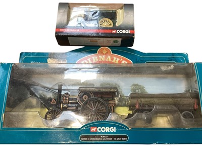 Lot 1969 - Corgi Vintage Glory 1:50 scale diecast Steam related vehicles, plus Dibnah's Choice Fowler B6 Crane engine & log trailer, all boxed (9)
