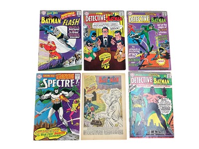 Lot 2875 - Five 1960s DC Comics. The brave and the bold Batman and The Flash #67 1966, Detective Comics #353 #357 #355, 1961 Batman #140 (No front cover) and 1966 Showcase The Spectre #60