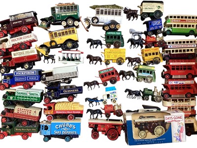 Lot 1998 - Matchbox Model A Commercial diecast vans and vintage horse drawn & steam vehicles, loose (2 boxes)