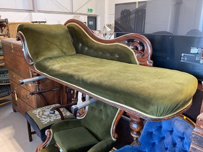 Lot 5346 - Late Victorian mahogany chaise longue