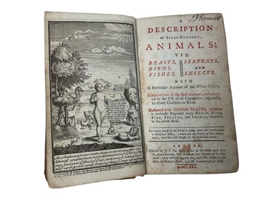 Lot 1354 - Thomas Boreham - A description of three hundred animals, viz. beasts, birds, fishes, serpents, and insects. With a particular account of the manner of their catching of whales in Greenland, exte...