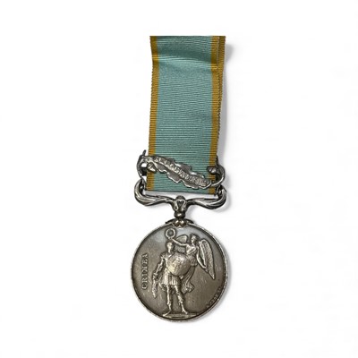 Lot 701 - Victorian Crimea medal with Sebastopol clasp named to Jos. Bunkum 12th Lancers., together with printed research showing he was also awarded the Indian Mutiny medal.