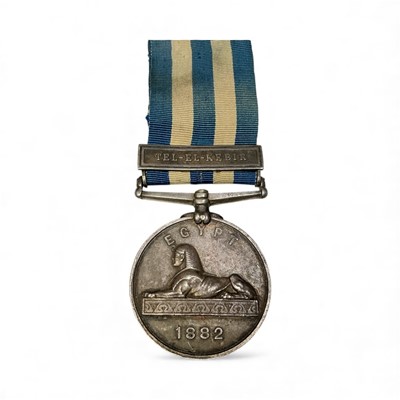 Lot 702 - Victorian Egypt medal 1882-89, with Tel-el-Kebir clasp named to QR. MR. W. Hopkins. C&T.S.