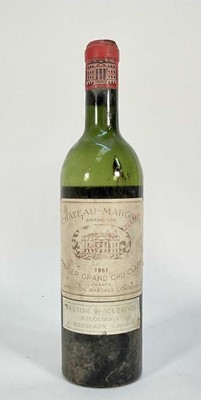 Lot 62 - Four bottles, Bottle Chateau Margaux 1961 Premier Grand Cru Classe, together with three bottles Chateau Rousset Côtes de Bourg 1996 Bordeaux (4)