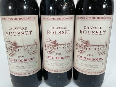 Lot 62 - Four bottles, Bottle Chateau Margaux 1961 Premier Grand Cru Classe, together with three bottles Chateau Rousset Côtes de Bourg 1996 Bordeaux (4)