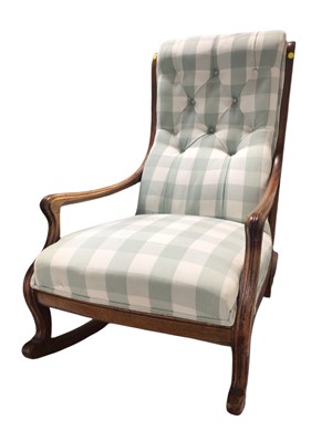 Lot 5313 - Antique rocking nursing chair with a button back
