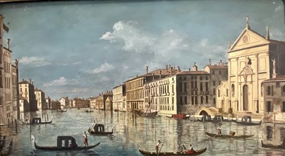 Lot 69 - Pair oils on board after Canaletto, both signed Ferrini, 21cm x 39cm, gilt frames (2)