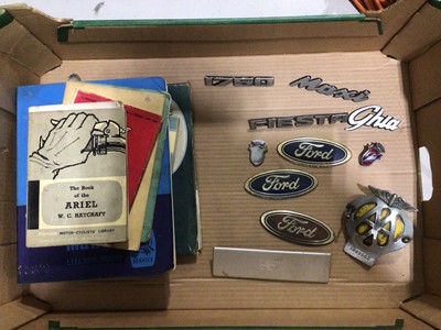 Lot 5160 - One box of motoring related badges and books