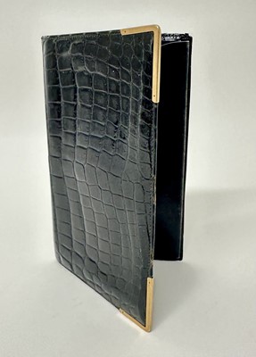 Lot 101 - Good quality 9ct gold mounted crocodile skin wallet