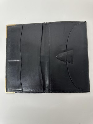 Lot 101 - Good quality 9ct gold mounted crocodile skin wallet