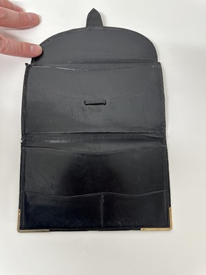 Lot 101 - Good quality 9ct gold mounted crocodile skin wallet